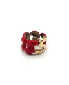 Anello Malafimmina Macaron in Oro Giallo e Argento con Smalto e Lettera "S"
