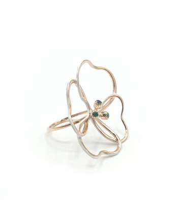 Malafimmina Ciuri Ring in Yellow Gold with Tzavorrite and Enamel