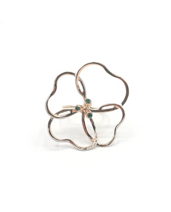 Malafimmina Ciuri Ring in Yellow Gold with Tzavorrite and Enamel