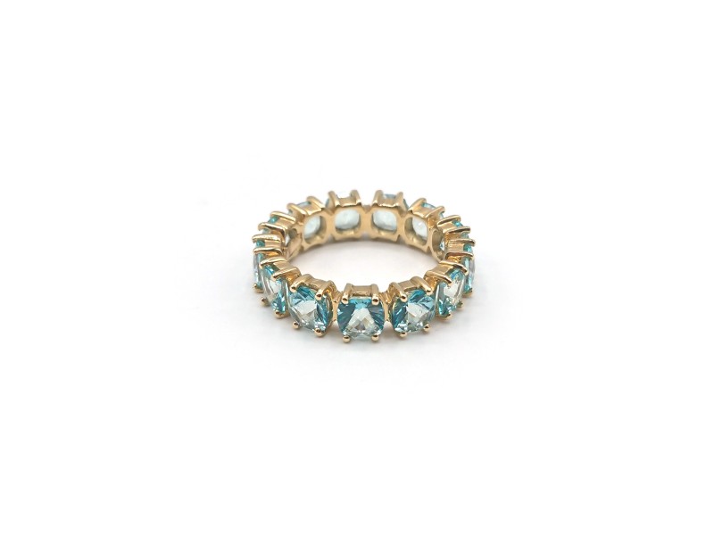 Malafimmina Ring in Yellow Gold with Turquoise Topaz