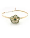 Malafimmina Igiea Chocker in Yellow Gold with Emerald, Tzavorrites and Diamonds