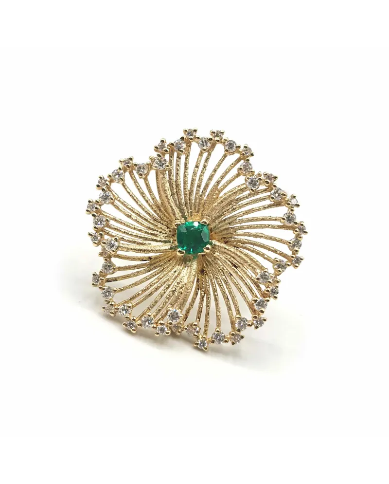 Bague Malafimmina Igiea en Or Jaune avec Émeraude et Diamants
