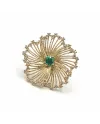 Anello Malafimmina Igiea in Oro Giallo con Smeraldo e Diamanti