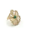 Anello Malafimmina Igiea in Oro Giallo con Smeraldo e Diamanti