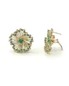 Malafimmina Igiea Earrings in Yellow Gold with Emerald, Tzavorrites and Diamonds