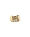 Anello Malafimmina My in Oro Giallo con Lettera "M" e Diamanti