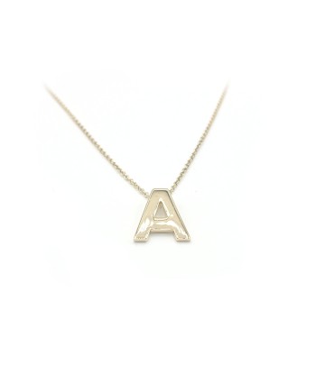 Collier Malafimmina Moon en Or Jaune avec Pendentif Lettre "A"