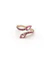 Bague Malafimmina en Or Jaune avec Saphirs Roses et Fuchsia