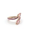 Malafimmina Ring in Yellow Gold with Pink Sapphires and Fuchsia