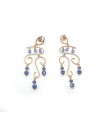 Boucles d'Oreilles Malafimmina Cielo en Or Rose avec Saphirs Bleus