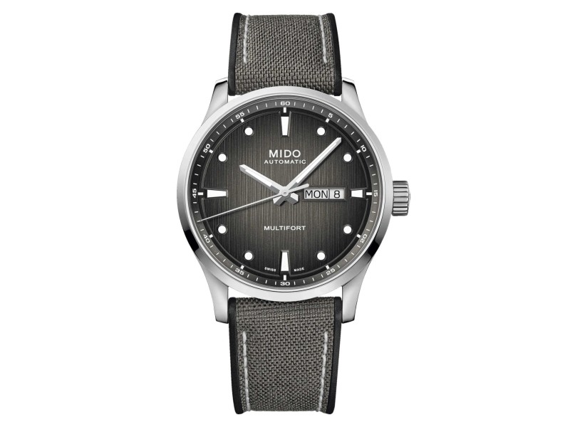 Mido Multifort M Watch with Gray Dial and Fabric Strap