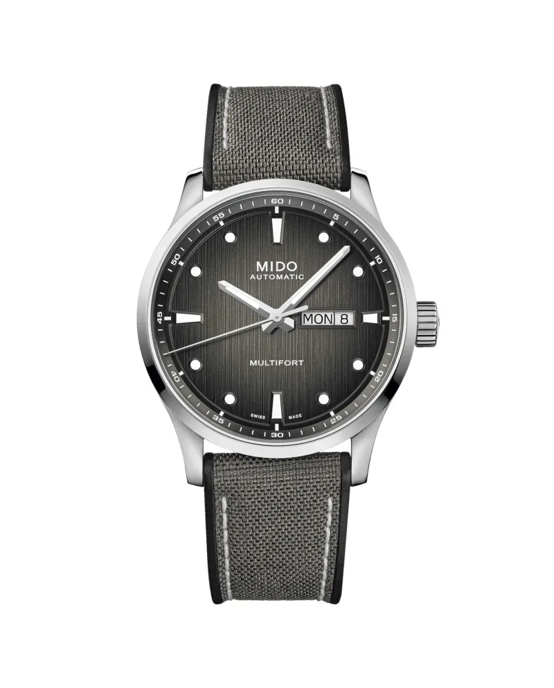 Mido Multifort M Watch with Gray Dial and Fabric Strap