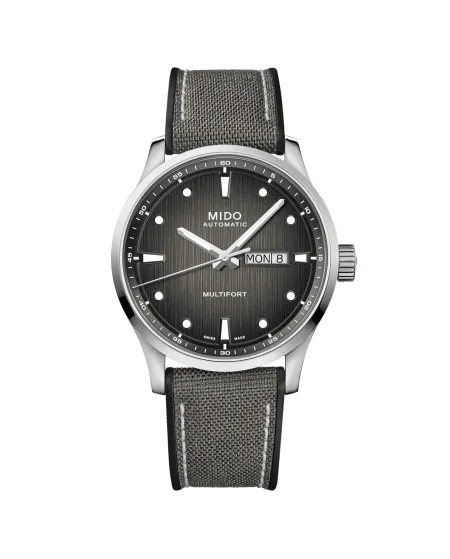 Mido Multifort M Watch with Gray Dial and Fabric Strap