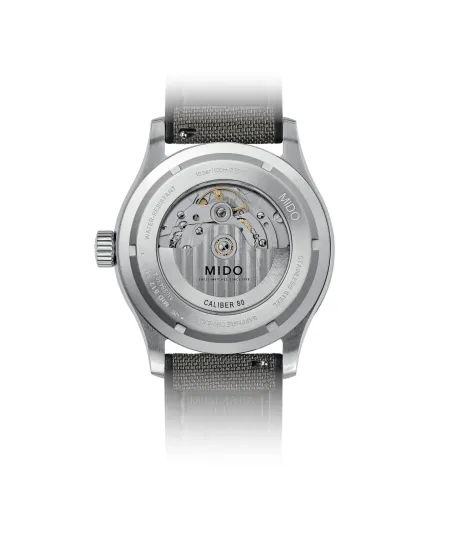 Montre Mido Multifort M avec cadran gris et bracelet en tissu