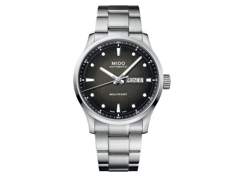Mido Multifort M Watch with Gray Dial and Steel Bracelet