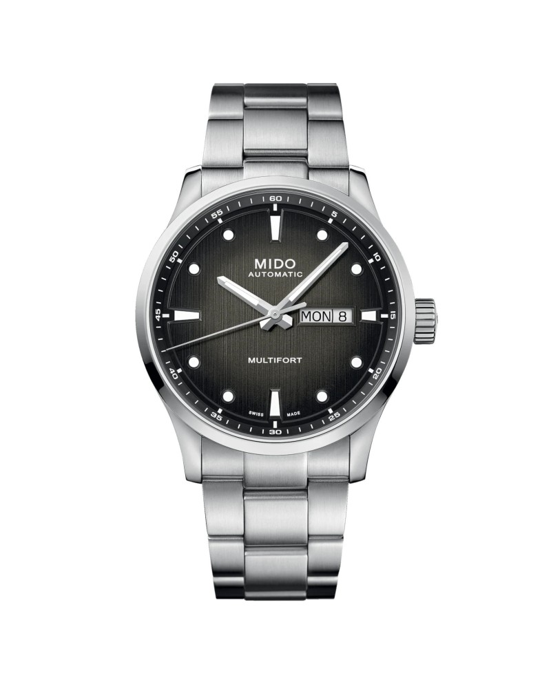 Mido Multifort M Watch with Gray Dial and Steel Bracelet