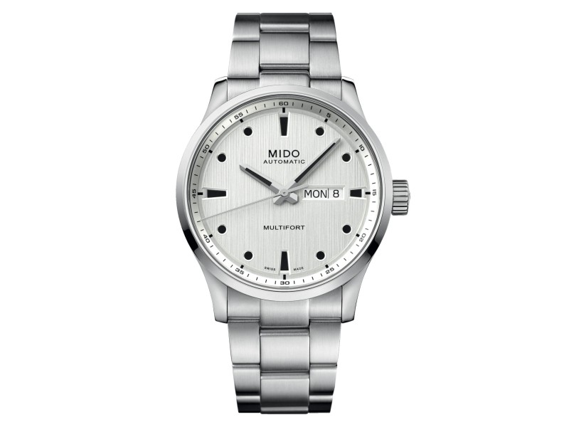 Montre Mido Multifort M avec cadran argenté et bracelet en acier