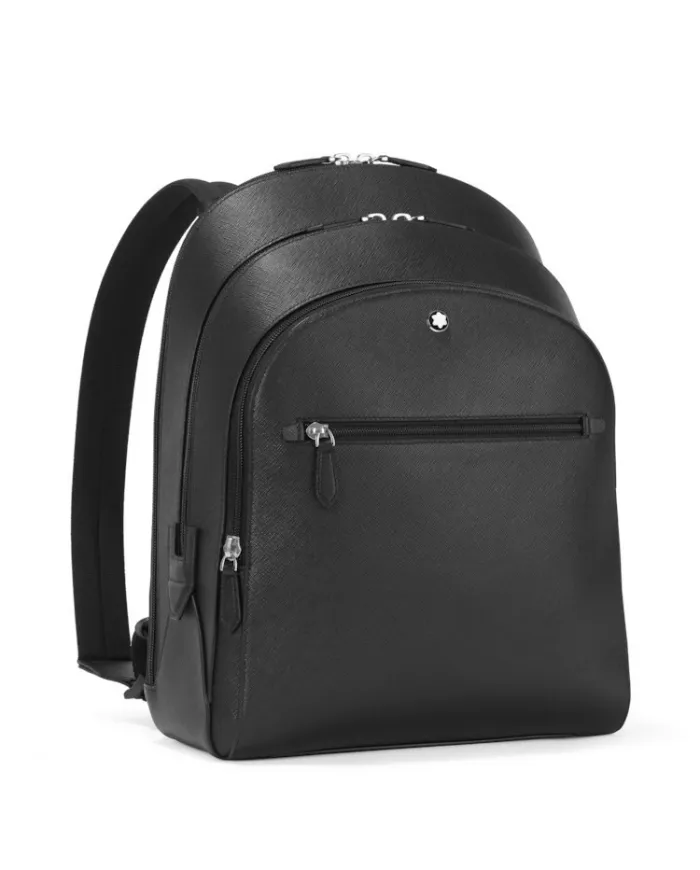 Zaino Medio Montblanc Sartorial 3 Scomparti in Pelle Nero
