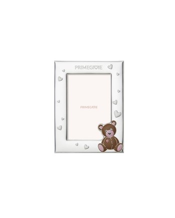 Le Bebé Primegioie frame in PVD Silver with Pink Teddy Bear