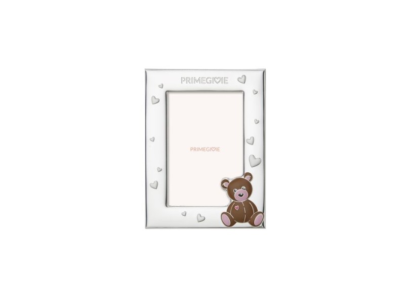 Le Bebé Primegioie frame in PVD Silver with Pink Teddy Bear
