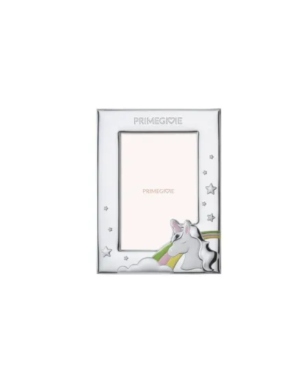 Le Bebé Primegioie frame in PVD Silver with Unicorn