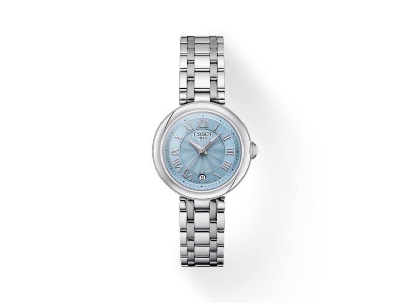 Tissot Bellissima Small Lady Watch with Blue Mother of Pearl Dial and Steel Strap