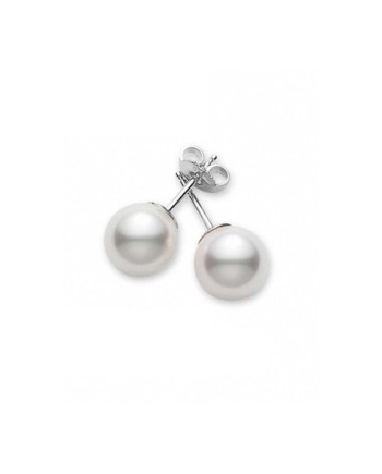 Orecchini Mikimoto con Perle 5.5 x 6.0 mm e Oro Bianco