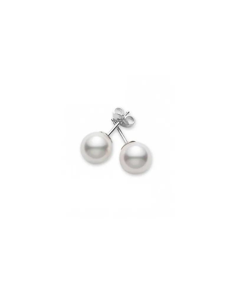 Mikimoto Earrings with Pearls 5.5 x 6.0 mm and White Gold