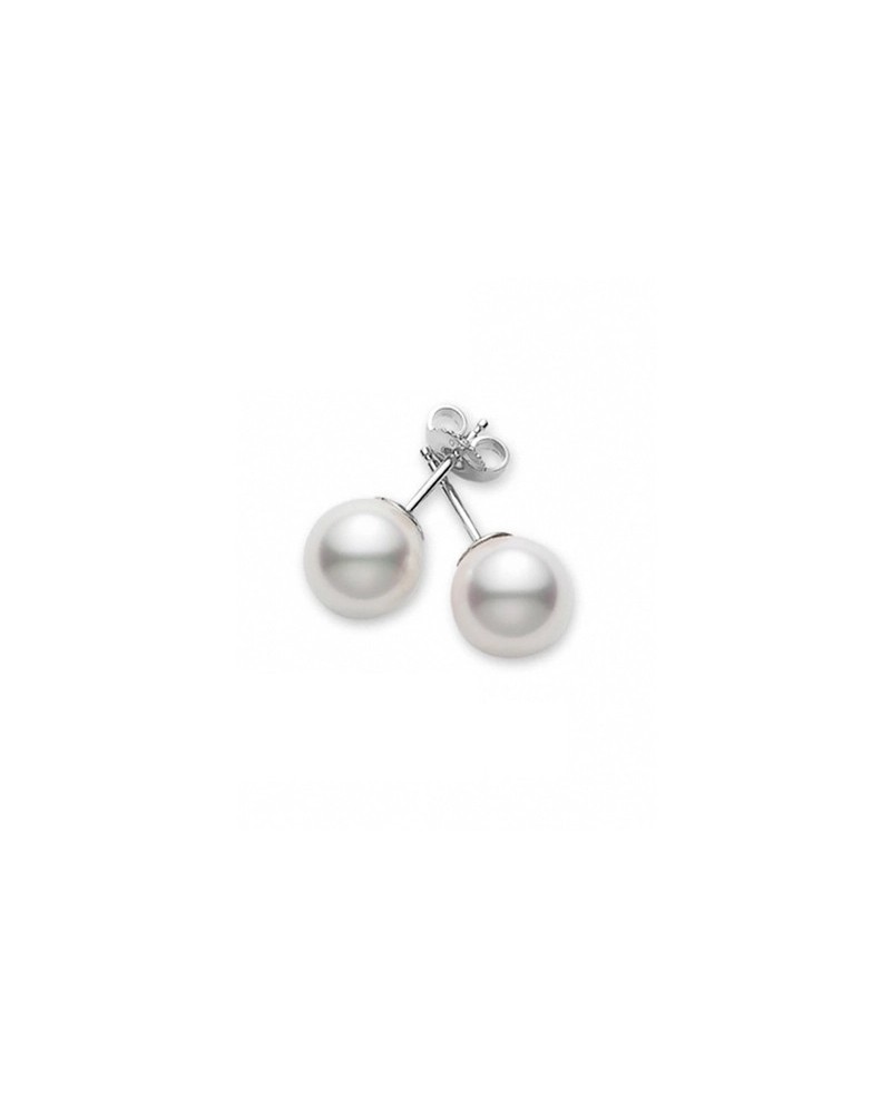 Orecchini Mikimoto con Perle 5.5 x 6.0 mm e Oro Bianco