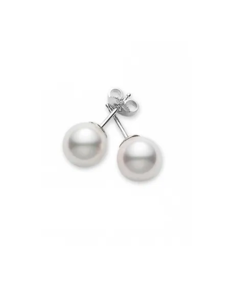 Boucles d'Oreilles Mikimoto avec Perles 5.5 x 6.0 mm et Or Blanc