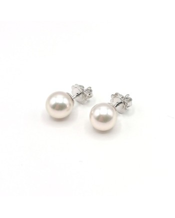 Boucles d'Oreilles Mikimoto avec Perles AA 6.0 x 6.5 mm et Or Blanc