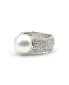 Anello Mikimoto in Oro Bianco con Perla e Diamanti