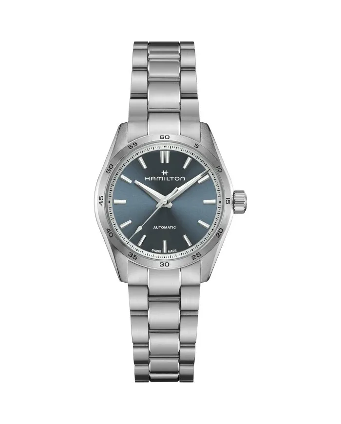 Montre automatique Hamilton Jazzmaster Performer avec cadran bleu et bracelet en acier
