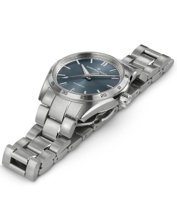 Montre automatique Hamilton Jazzmaster Performer avec cadran bleu et bracelet en acier