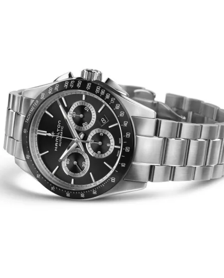 Hamilton Jazzmaster Performer Auto Chronograph with Black Dial and Steel Bracelet