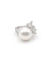 Anello Mikimoto in Oro Bianco con Perla e Diamanti