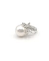 Mikimoto Ring in White Gold with Pearl and Diamonds