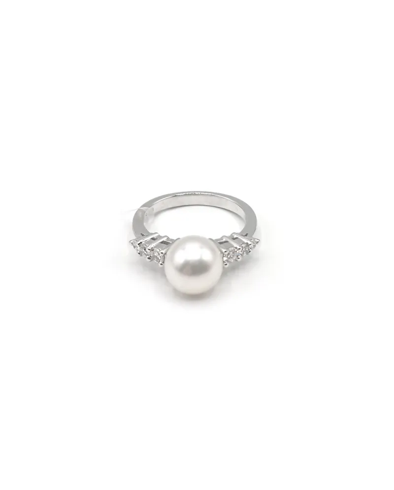 Bague Mikimoto en Or Blanc avec Perle et Diamants