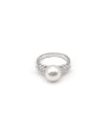 Mikimoto Ring in White Gold with Pearl and Diamonds