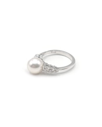 Bague Mikimoto en Or Blanc avec Perle et Diamants
