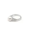 Anello Mikimoto in Oro Bianco con Perla e Diamanti