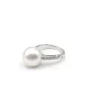 Mikimoto Ring in White Gold with Pearl and Diamonds