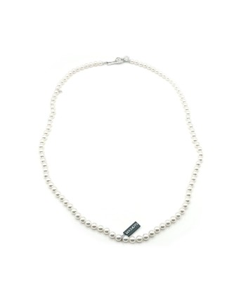 Collier Mikimoto avec Perles, Diamants et Or Blanc