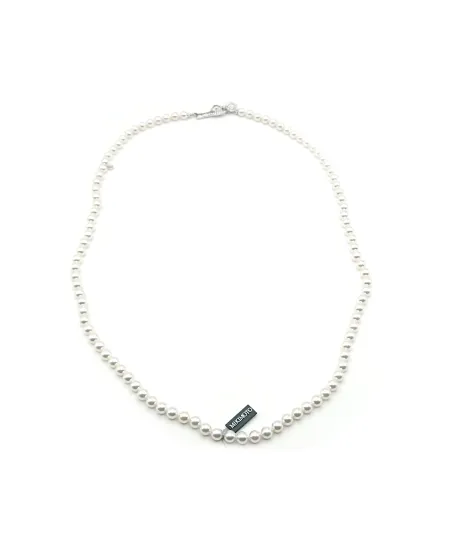 Mikimoto Necklace with Pearls, Diamonds and White Gold