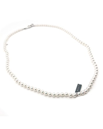Collier Mikimoto avec Perles, Diamants et Or Blanc