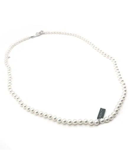 Mikimoto Necklace with Pearls, Diamonds and White Gold