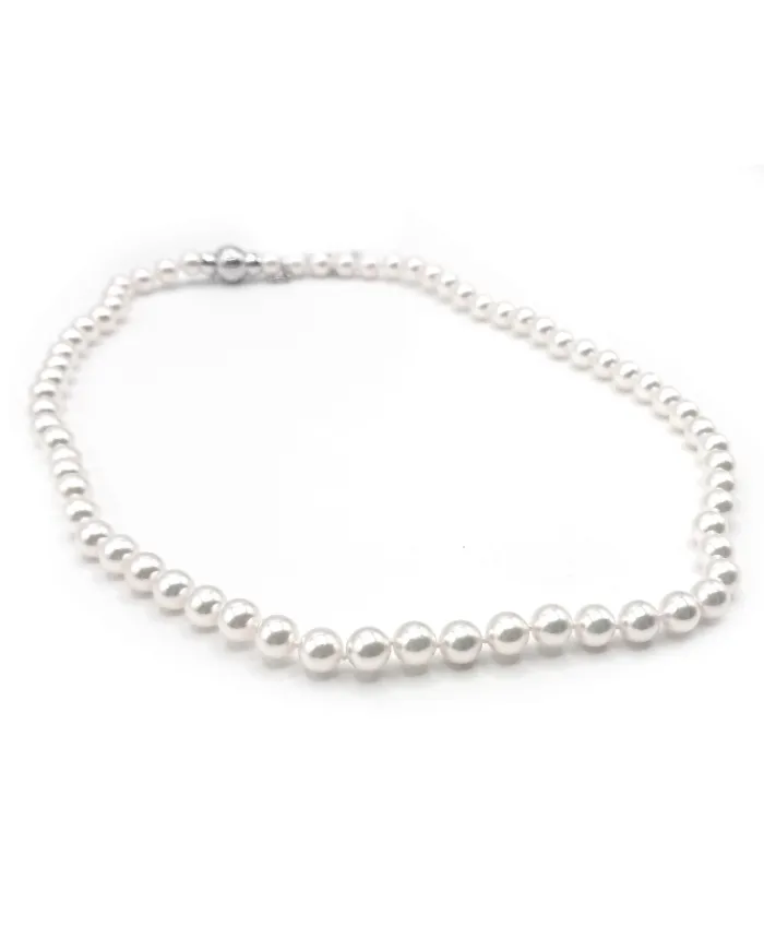 Collier Mikimoto avec Perles et Or Blanc