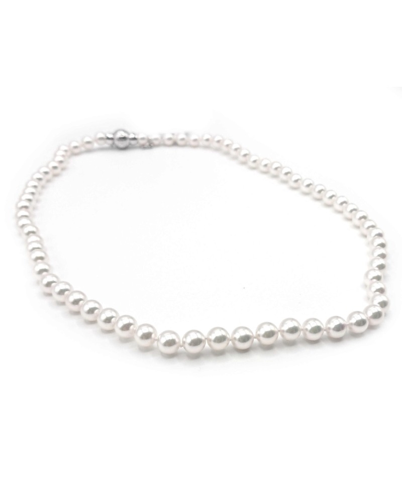 Collier Mikimoto avec Perles et Or Blanc