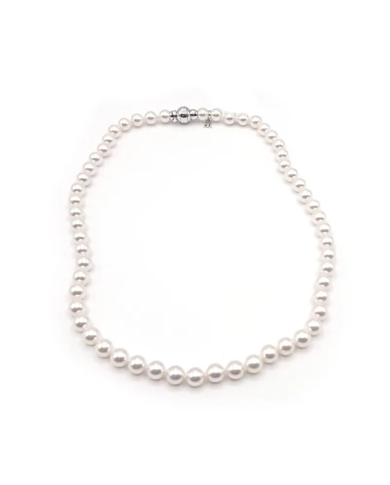 Collier Mikimoto avec Perles et Or Blanc