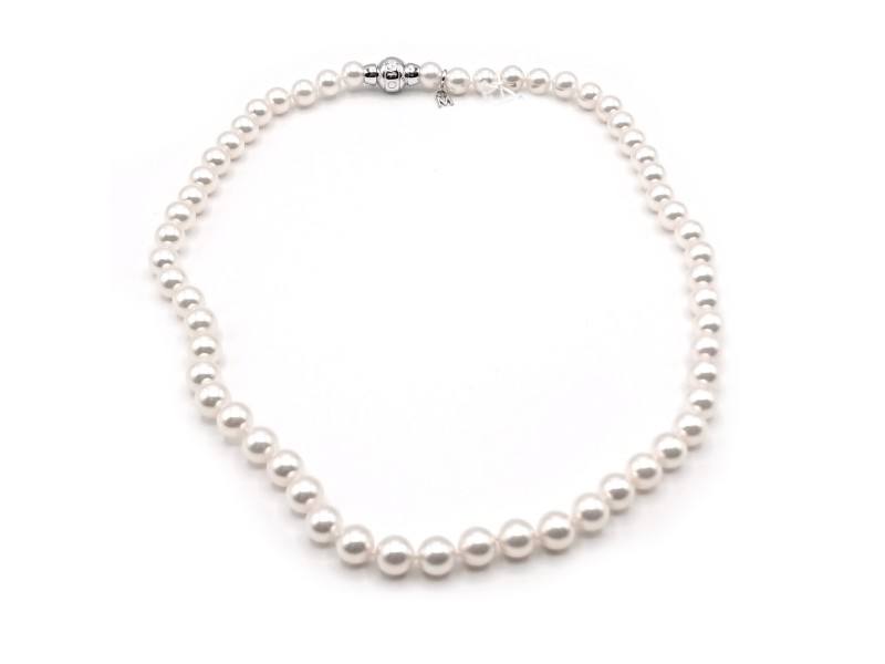 Collier Mikimoto avec Perles et Or Blanc